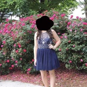 2 piece prom/formal dress size Junior 9/10 navy